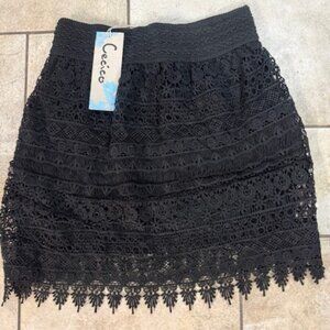 Black Lace Ladies Skirt Small